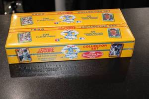 lot 152 image: 1990 Score Baseball Factory Sealed Set Lot  2 Factory Sealed Sets  Iconic Bo Jackson Black & White Card