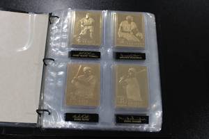 lot 153 image: 1996 The Danbury Mint 22Kt Gold Baseball Card Complete Set wAlbum  50 Card Set