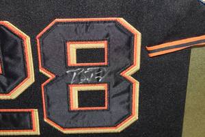 lot 164 image: 2010 San Francisco Giants Buster Posey Autograph Framed Mini Jersey