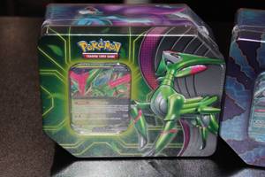 lot 124 image: Pokemon Iron Leaves EX  Walking Wake EX Tin Set Lot  2 Tins  10 Unopened Packs