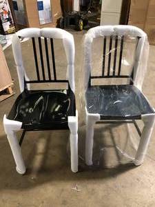 StyleWell Kipling Black Metal Dining Chair (Set of 2) (15.94 in. W x 32.67 in. H)  Customer Returns see Pictures