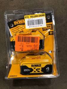 DEWALT 20V MAX Premium Lithium-Ion 4.0Ah Battery Pack (2 Pack)   Customer Returns See Pictures