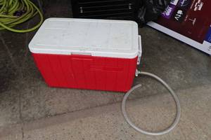 lot 97 image: Coleman Cooler with Copper Cooling Pipe