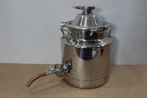 lot 100 image: 3-Gallon Stainless Moonshine Distilling Milk Can Boiler Pot Kettle