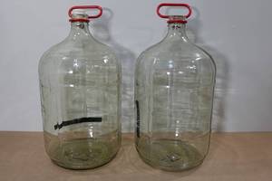 lot 109 image: 2 Glass Carboys with Handles