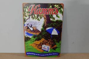 lot 138 image: Hamms Metal Sign 12x8