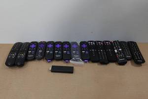 lot 159 image: Large Assortment of TV Remotes -Roku, Samsung, LG, Philips, Vizio