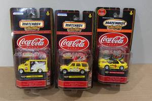 lot 177 image: 3 Matchbox Coca Cola Die Cast Collectable Cars