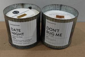 lot 230 image: 2 Anchored Northwest Candles -Date Night & Dont Bug Me