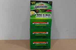 lot 255 image: 3 Spectracide Bag-a-Bug Japanese Beetle Trap Replacement Lures