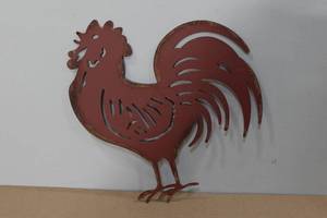 lot 337 image: Laser Cut Steel Rooster Dcor