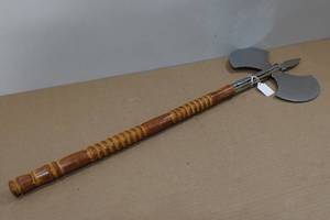 lot 350 image: Double Bladed Viking War Axe Replica