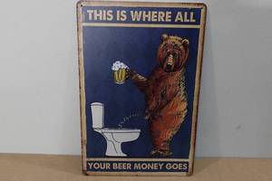 lot 355 image: Beer Money Metal Sign