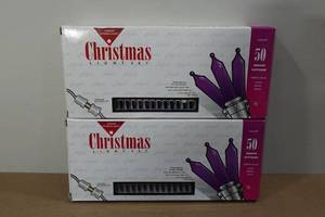 lot 357 image: 2 Sets Purple IndoorOutdoor String Lights