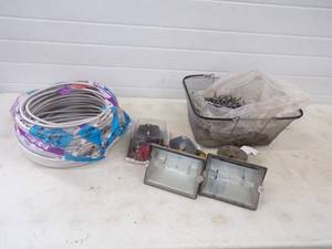 lot 67 image: Electrical Wire, Lights, and Peg Hooks