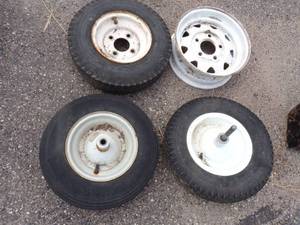 lot 101 image: Trailer and Wheelbarrow Wheels and Rims