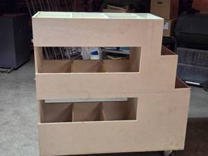 lot 189 image: Rolling Wooden Garden  Shop  Store Cart