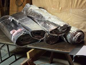 lot 224 image: 4 Misc Rolls of 4 Wide Aluminum Foil Faced Radiant Barrier Bubble Wrap  Insulation