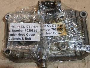 lot 258 image: Honda CL175 Vintage Motorcycle Parts Cylinder Head Cover, Capnuts, Bolt