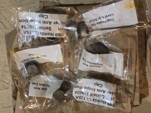 lot 277 image: 1969 Honda CL125A Vintage Motorcycle Parts Inspection Caps, Drain Plug, Dip Stick