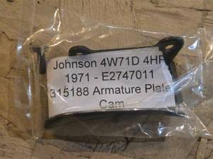 lot 310 image: 1971 Johnson 4W71D 4HP Armature Plate Cam