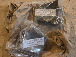 lot 312 image: 1963 Evinrude 40353D 40HP Lower Bypass Cover, Higher Bypass Cover