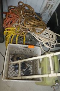 Bucket of rope and bucket of misc