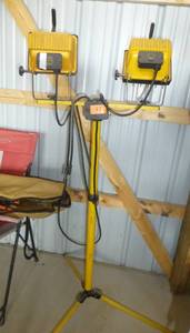 Two worklights on stand