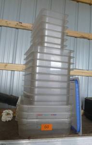 stack of clear cambro trays