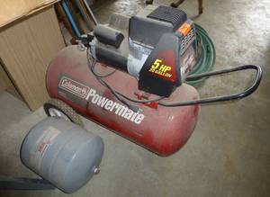 Coleman Powermate air compressor 20 gallon 5hp - works and extra tank