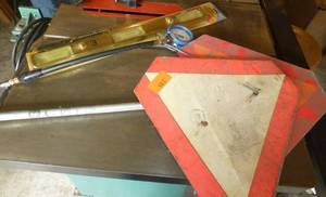 Slow moving signs, gauge, under cabinet light, screwdriver set