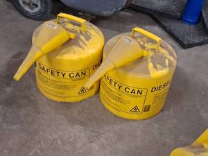 lot 292 image: Lot of (2) 5-Gallon Metal Diesel Fuel Cans
