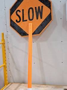 lot 298 image: STOP Sign and SLOW Sign with Extension Pole 47-12