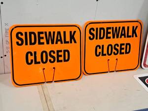 lot 302 image: Lot of (2) SIDEWALK CLOSED Signs