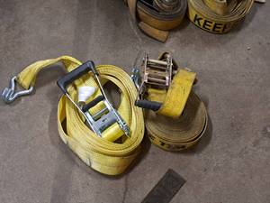 lot 318 image: Lot of (2) Heavy Duty Ratchet Tie-Down Straps