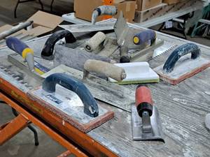 lot 444A image: Lot of (10) Assorted Masonry Hand Tools
