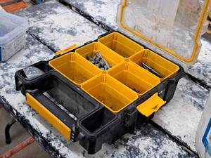 lot 494 image: Parts Organizer Suitcase with Assorted Nails, Screws, Rivets