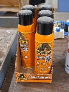 lot 519 image: Lot of (5) Gorilla Spray Adhesive 14-oz Aerosol Can