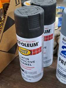 lot 520 image: Lot of (2) Rust-Oleum Satin Protective Enamel 12-oz Aerosol Can