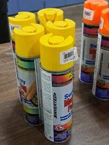 lot 525 image: Lot of (5) Yellow Survey Marking Paint 17-oz Aerosol Can