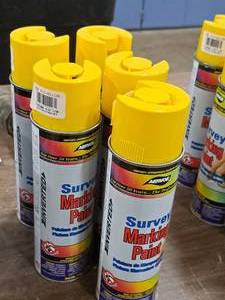lot 524 image: Lot of (5) Yellow Survey Marking Paint 17-oz Aerosol Can