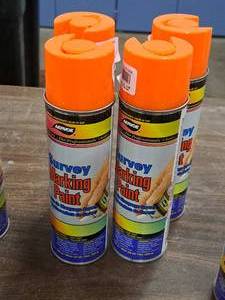 lot 527 image: Lot of (4) Orange Survey Marking Paint 17-oz Aerosol Can