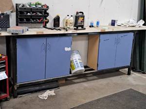 lot 651 image: Work Bench Storage Cabinet 4-door
