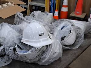 lot 665 image: Lot of (9) Safety Hard Hat Helmets