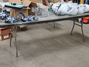 lot 669 image: 96 Plastic Top  Metal Folding Table