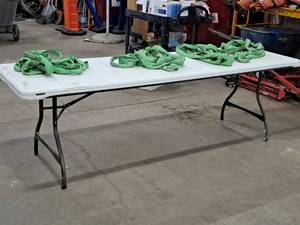 lot 673 image: 96 Plastic Top  Metal Folding Table