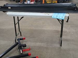 lot 674 image: 48 Plastic Top  Metal Folding Table