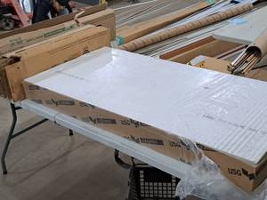 lot 681 image: Lot of  Assorted Suspended Ceiling Components, Tiles and Grid Framework