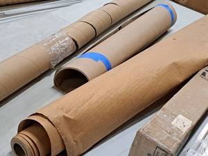 lot 684 image: Lot of (2 Partial Rolls) Building Materials - Moisture Barrier, Floor Paper