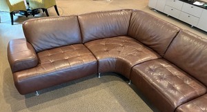 Stylish Modern Brown Leather Sectional